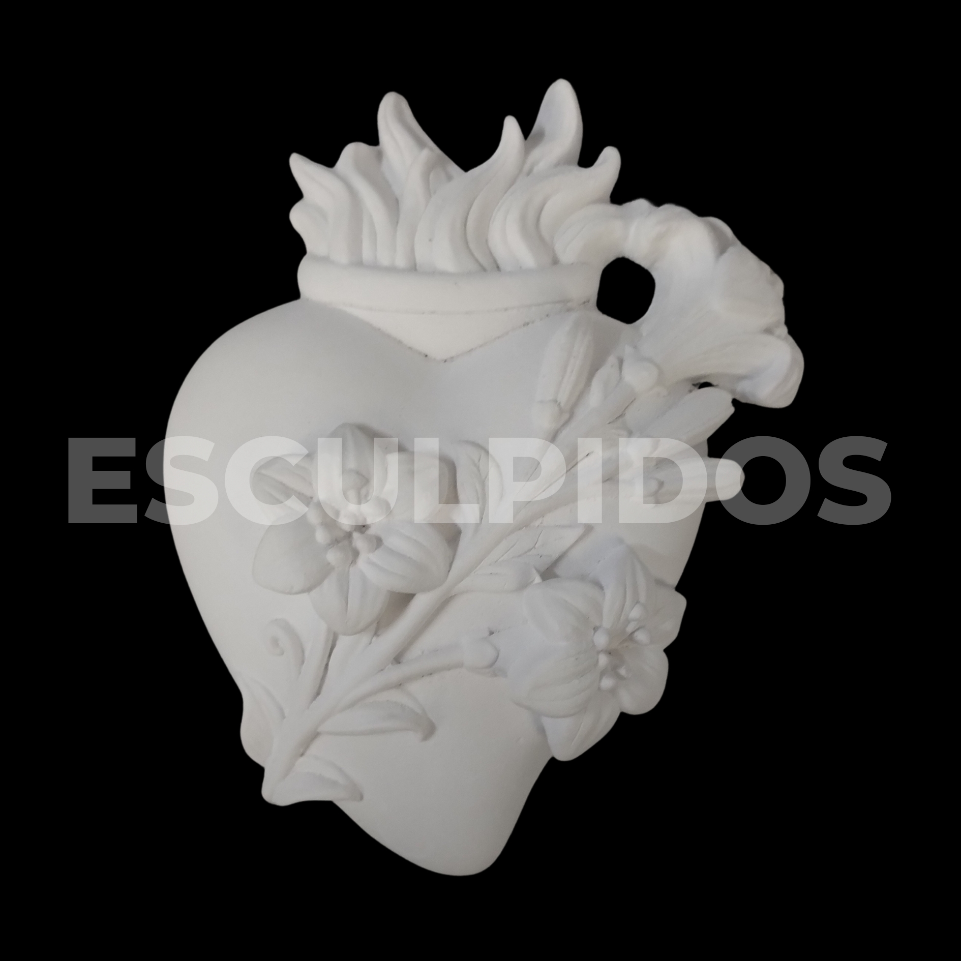 Aplique Sagrado Coração Lírio - 11 Cm