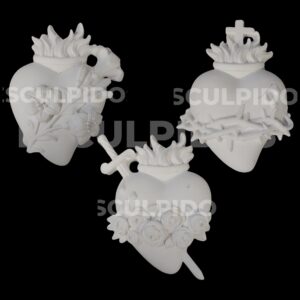 Conjunto Sagrado Coração Aplique - 12cm