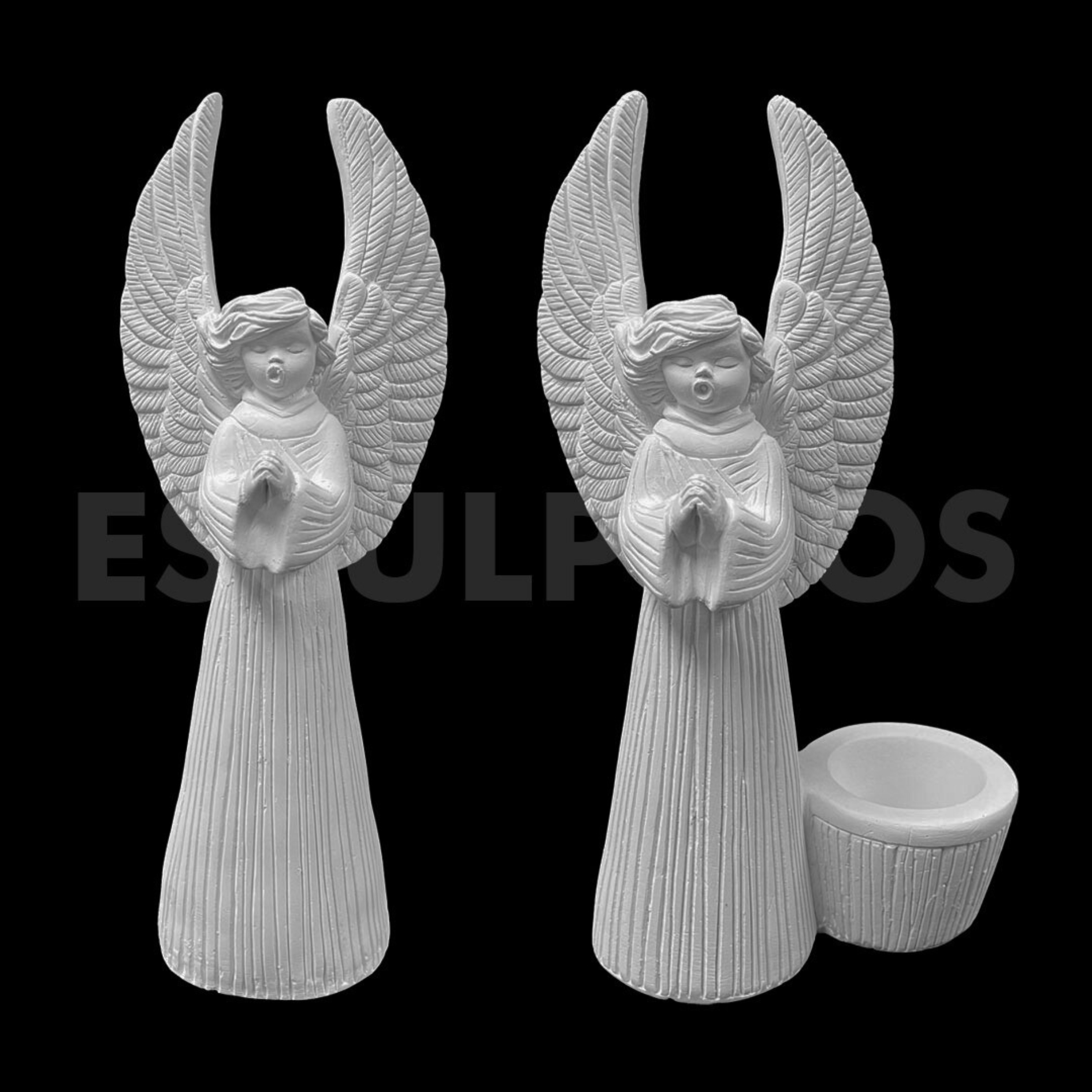 Casal Anjo Castiçal - 31 Cm