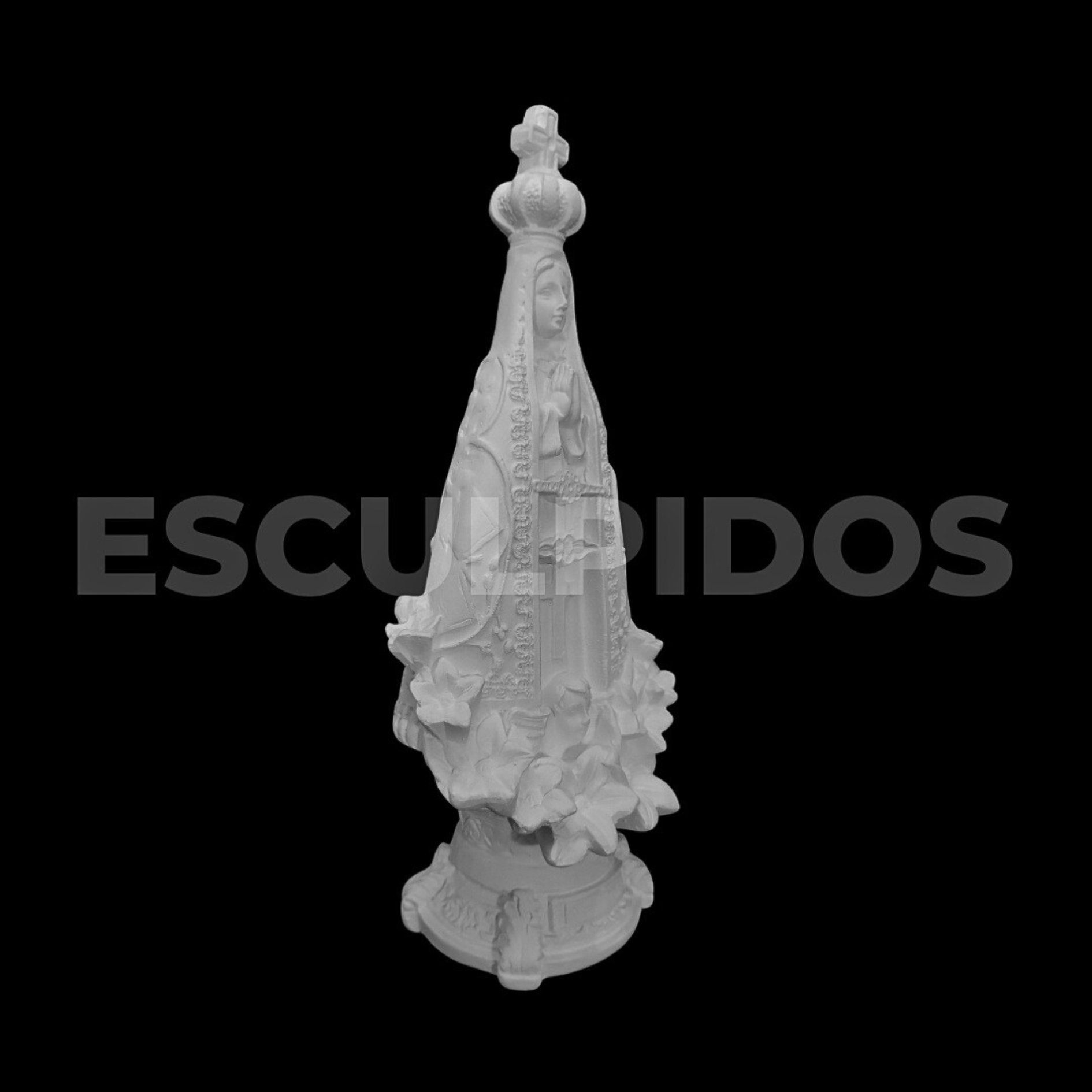 Nossa Senhora Aparecida Flor Trabalhada - 25 Cm - Imagem 2