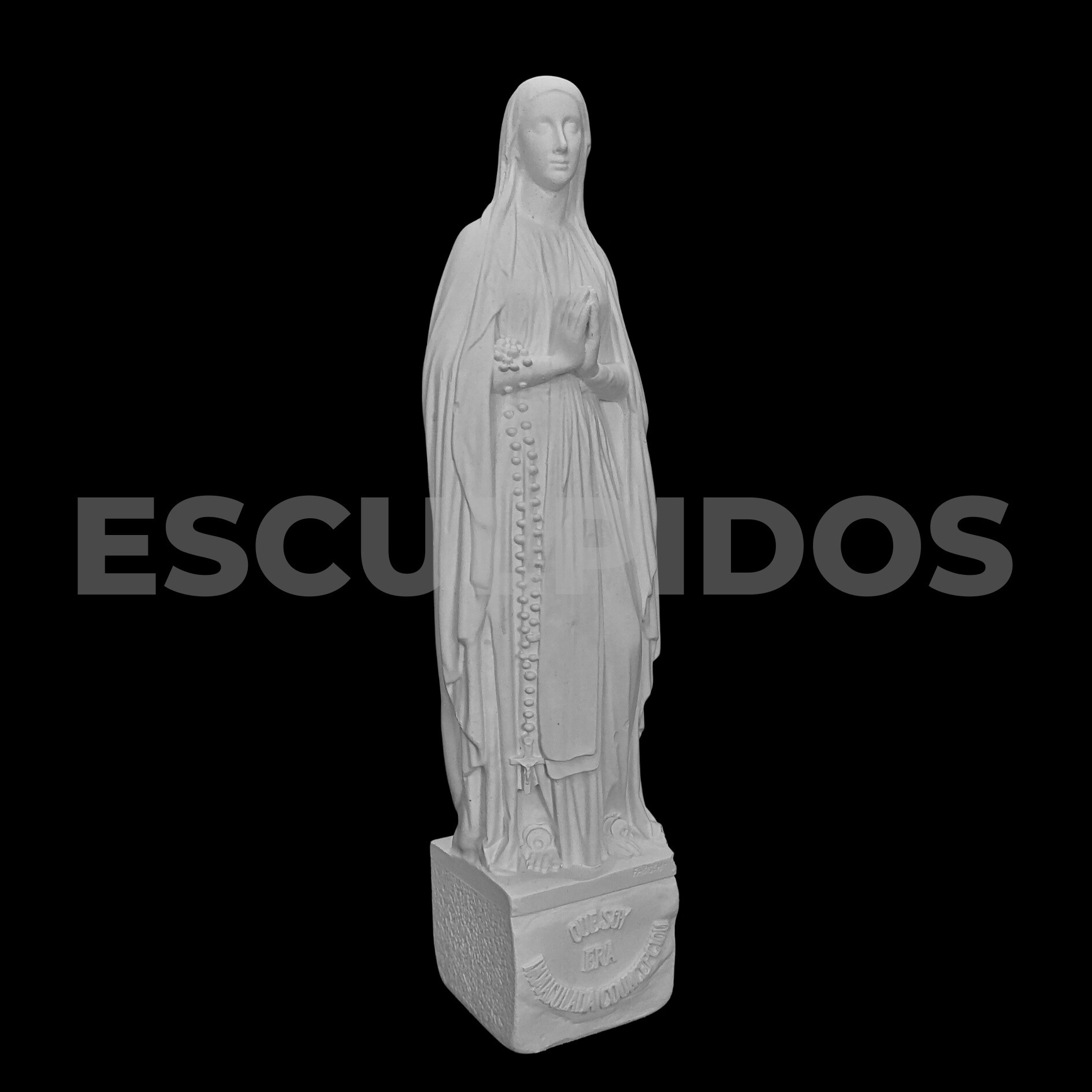 Nossa senhora de Lourdes Base Quadrada - 23 cm - Imagem 2