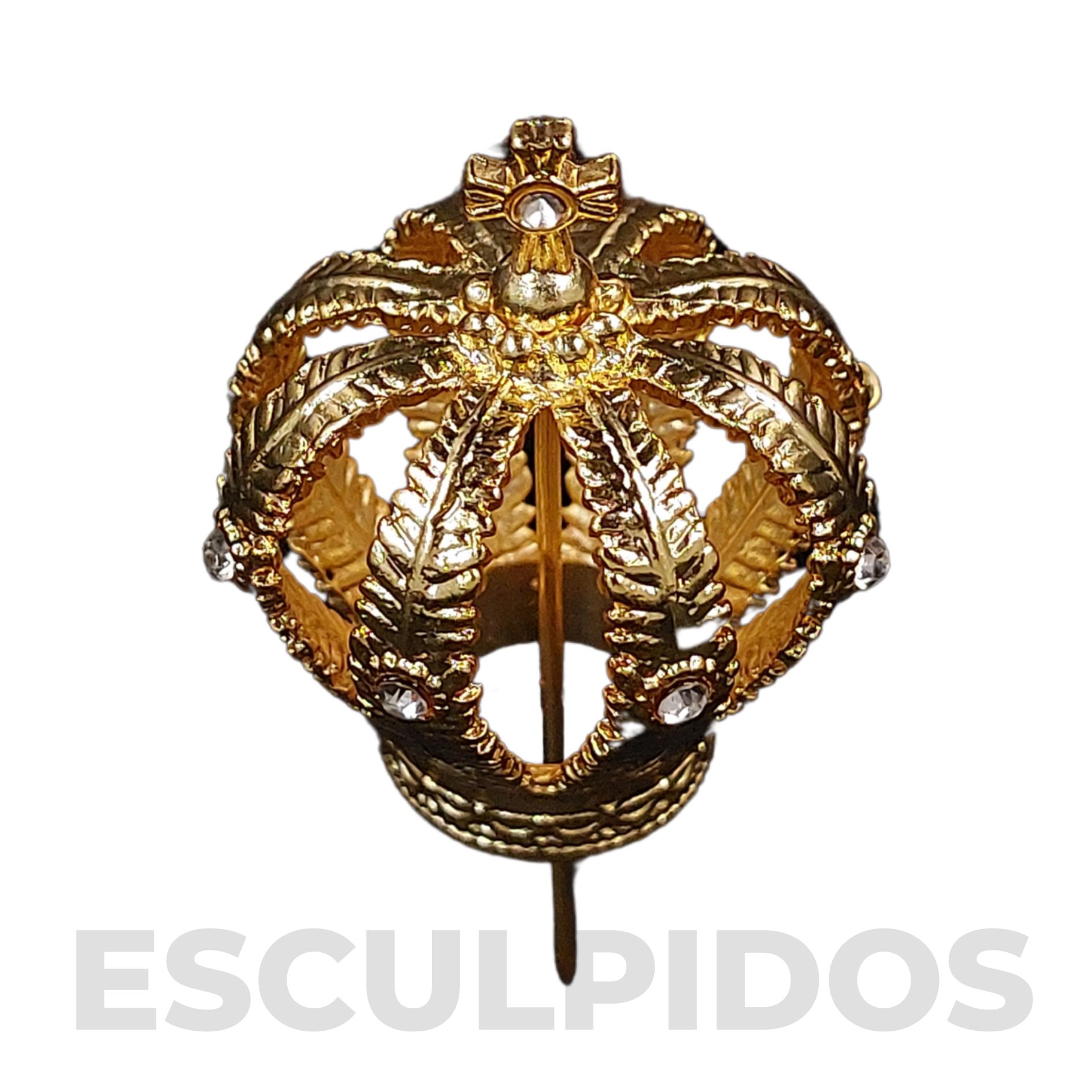 Coroa de Fundição Dourada M - 4 cm - Imagem 3