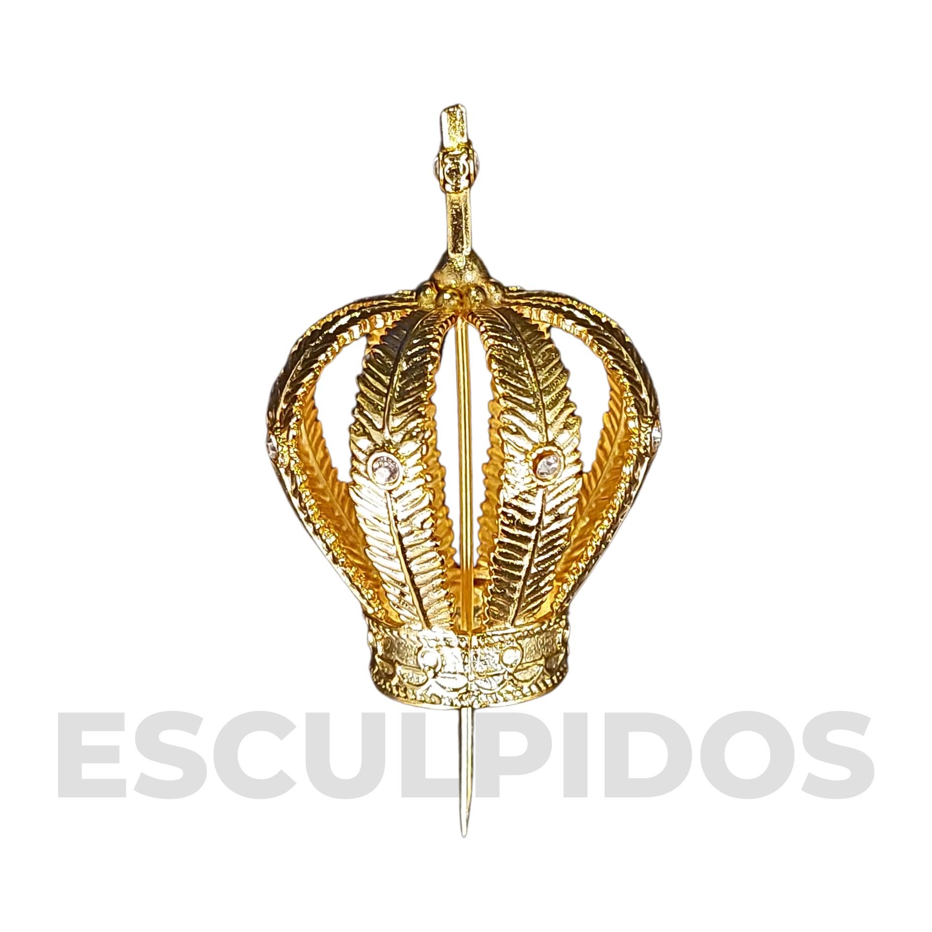 Coroa de Fundição Dourada G - 6 cm - Imagem 2