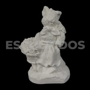 Coelha Cesta De Flor - 10 Cm